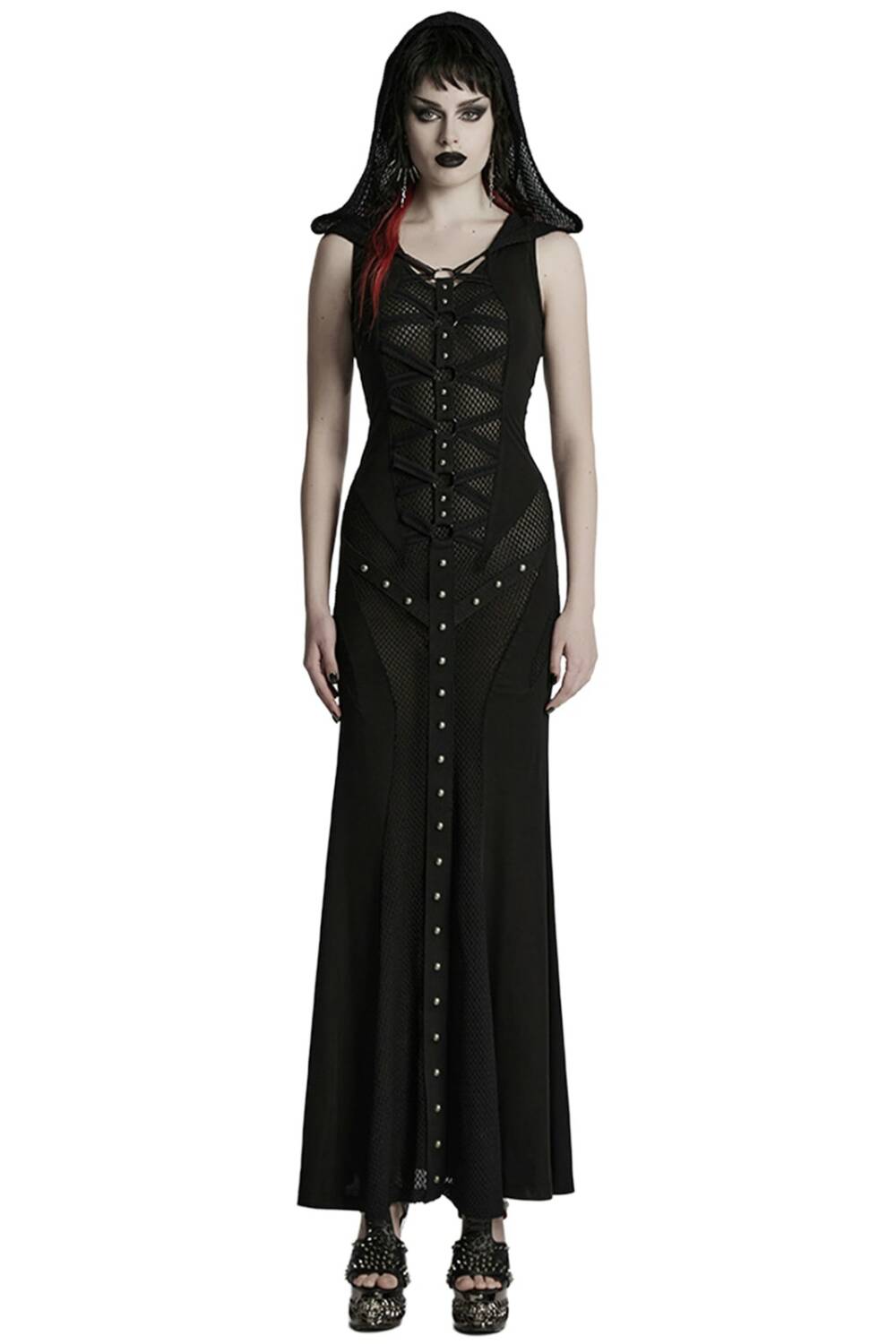 Punk Rave Kleid Tenebra Hooded