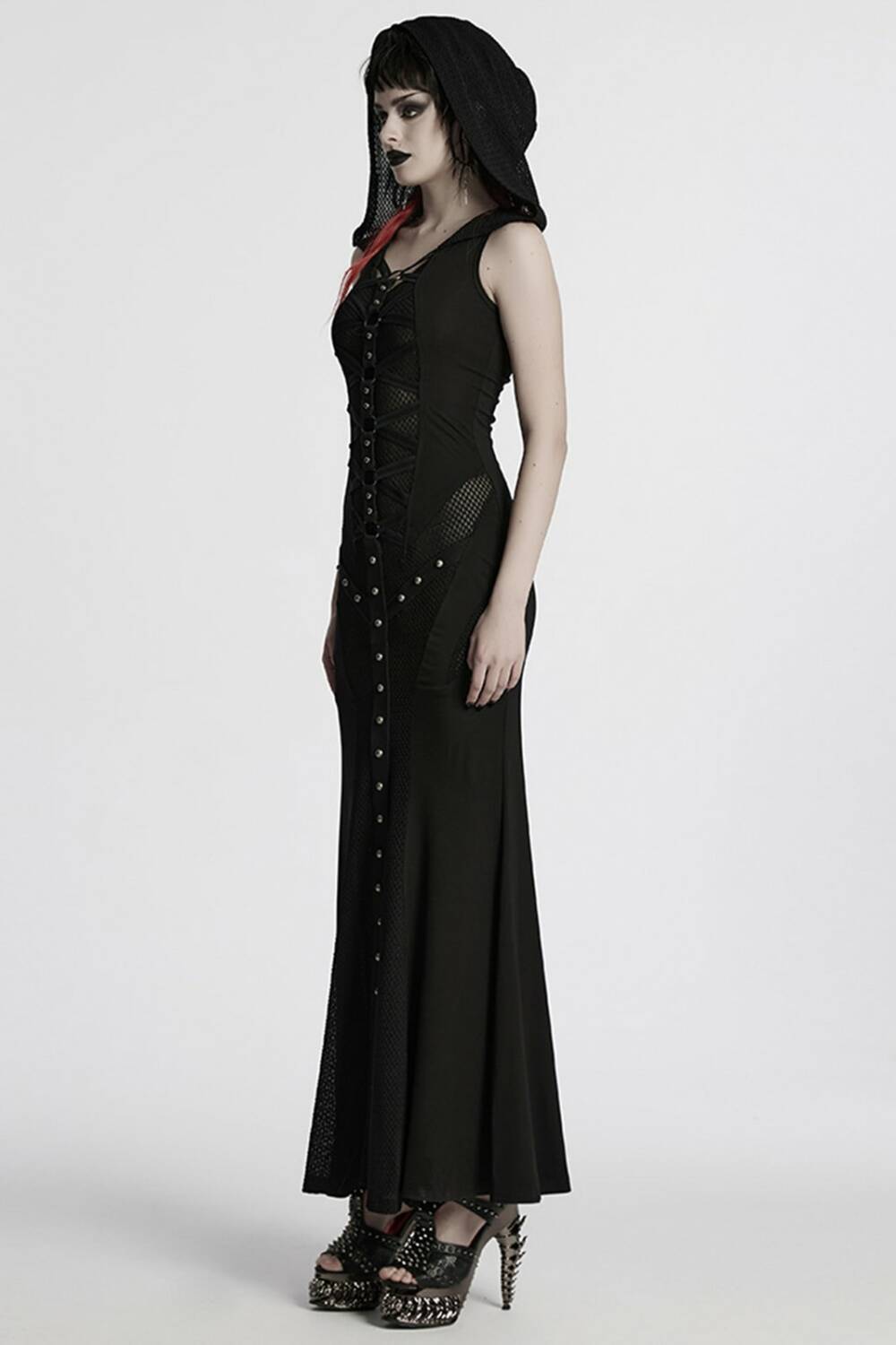 Punk Rave Kleid Tenebra Hooded – Bild 3