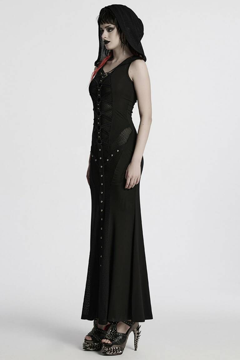 Punk Rave Kleid Tenebra Hooded – Bild 3