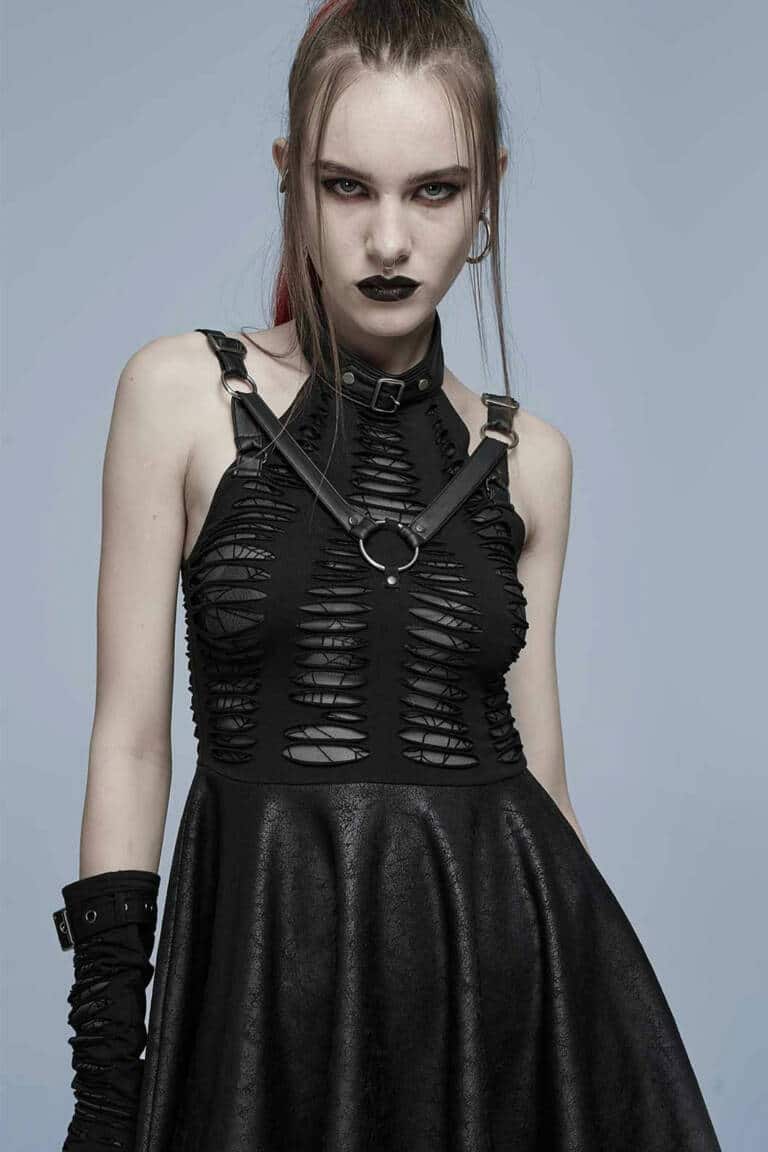 Punk Rave Dress Black Widow – Bild 5