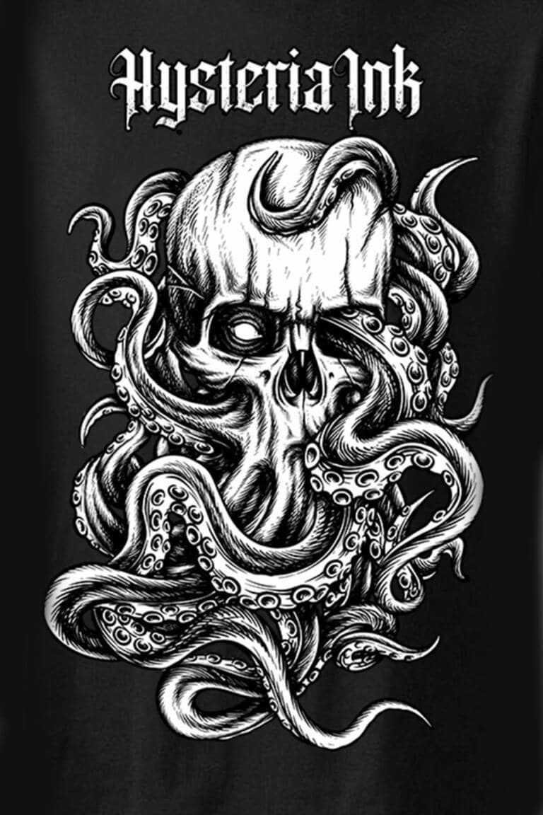 Hysteria Ink T-Shirt Octo Skull – Bild 2