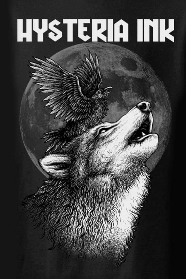 Hysteria Ink T-Shirt The Crow and The Wolf – Bild 2