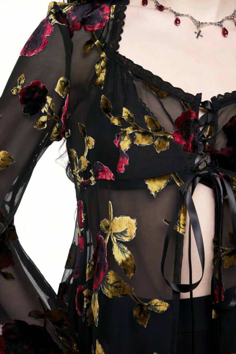 Romwe Netz-Jacke Red Roses – Bild 2