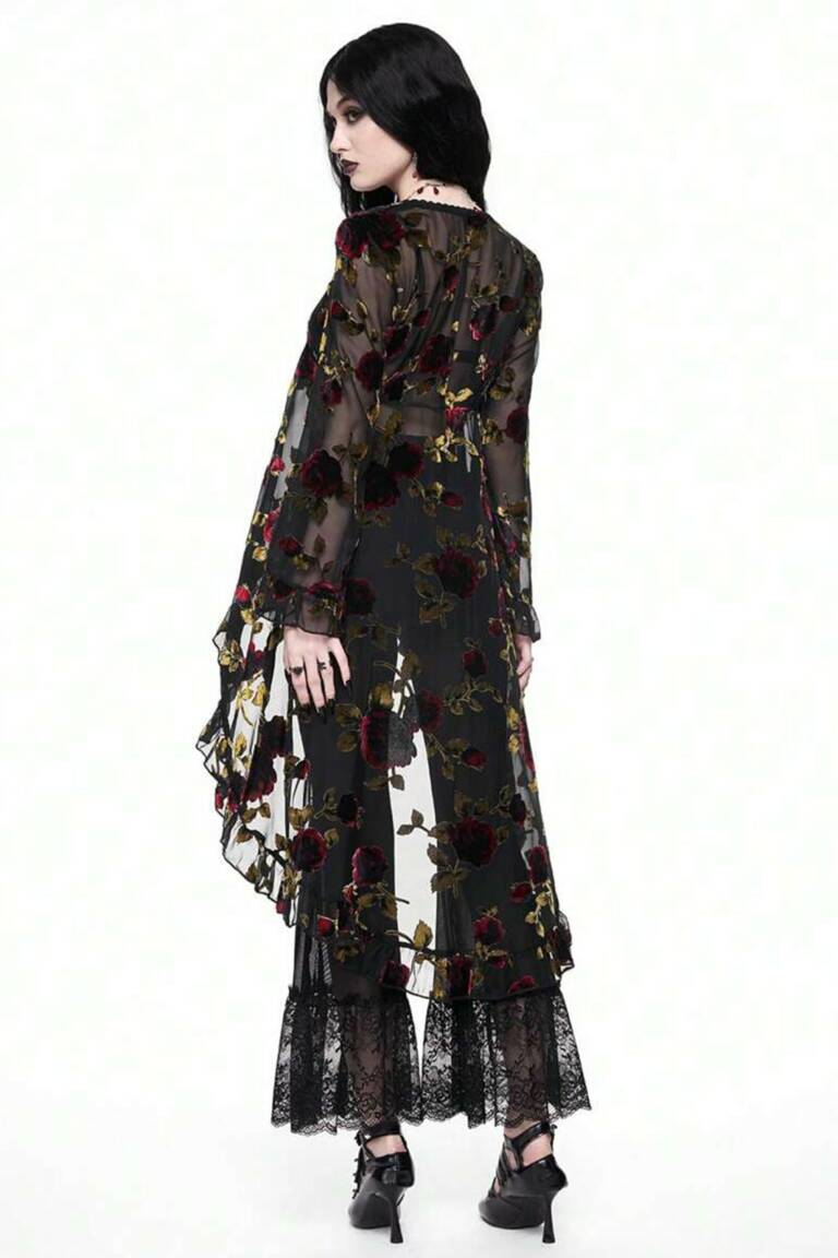 Romwe Netz-Jacke Red Roses – Bild 3