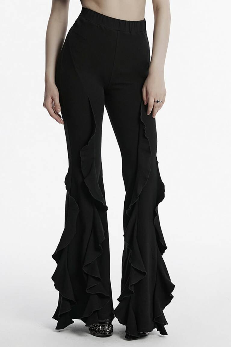 Punk Rave Flare Pants Black Peony – Bild 2