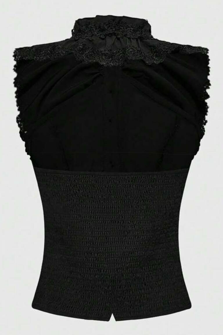 Romwe Bluse Moonlace Ruffle – Bild 2
