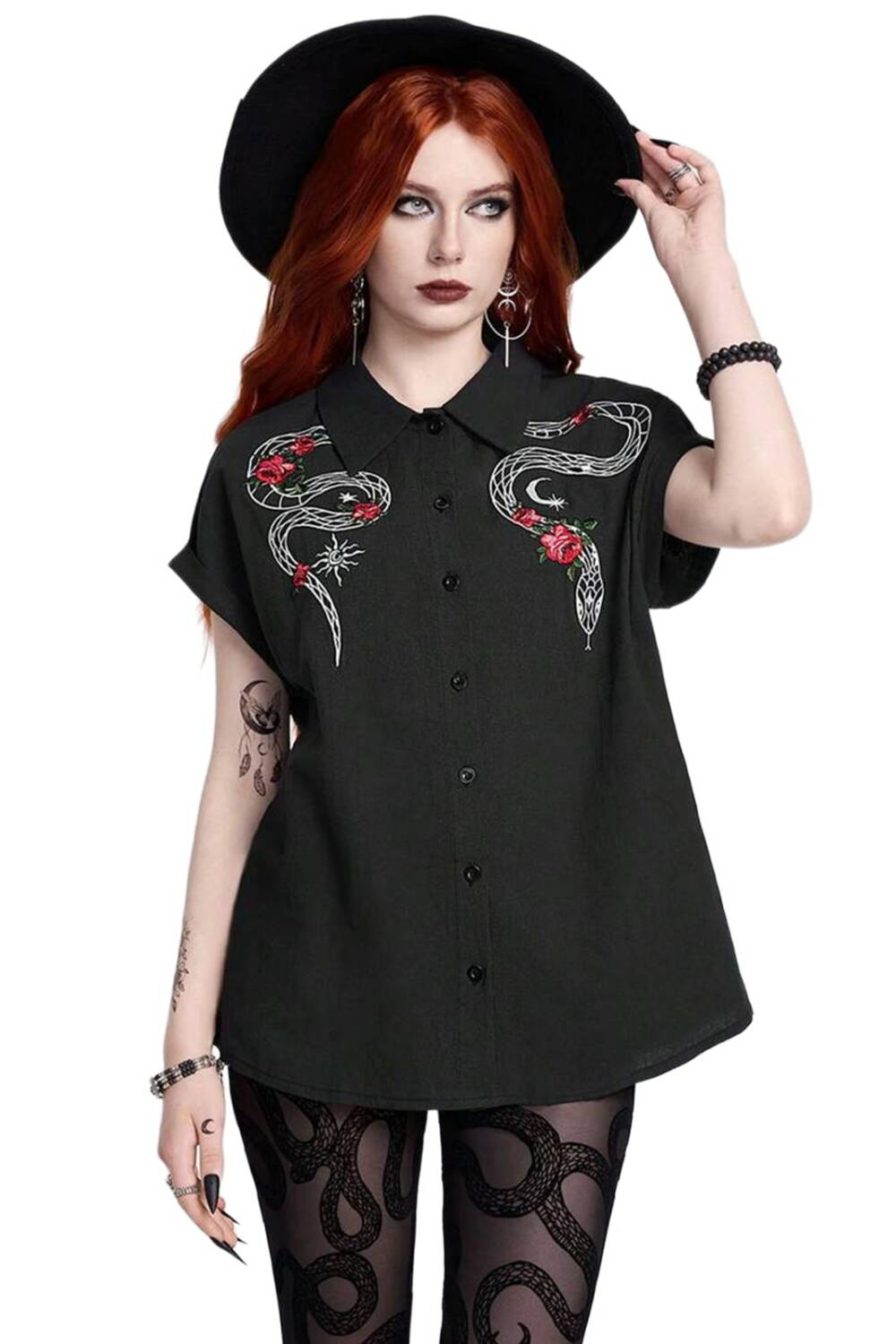 Romwe Bluse Serpent Moon