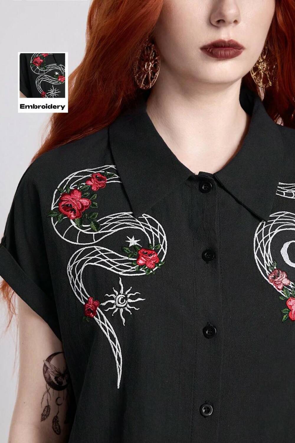 Romwe Bluse Serpent Moon – Bild 2