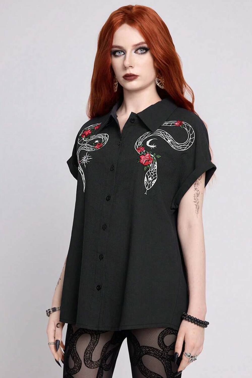 Romwe Bluse Serpent Moon – Bild 3