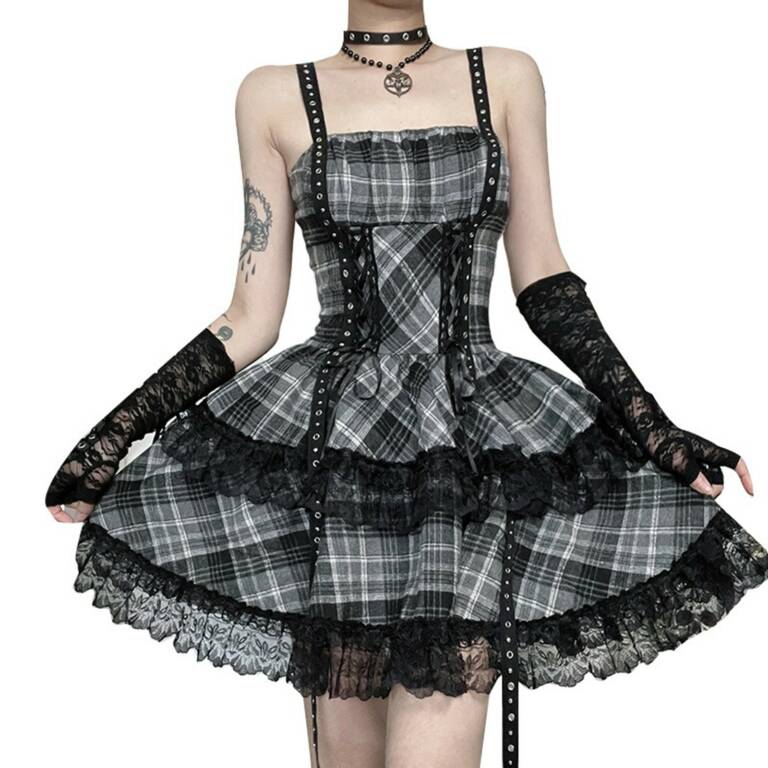 Moon Attic Kleid Plaid Mayhem