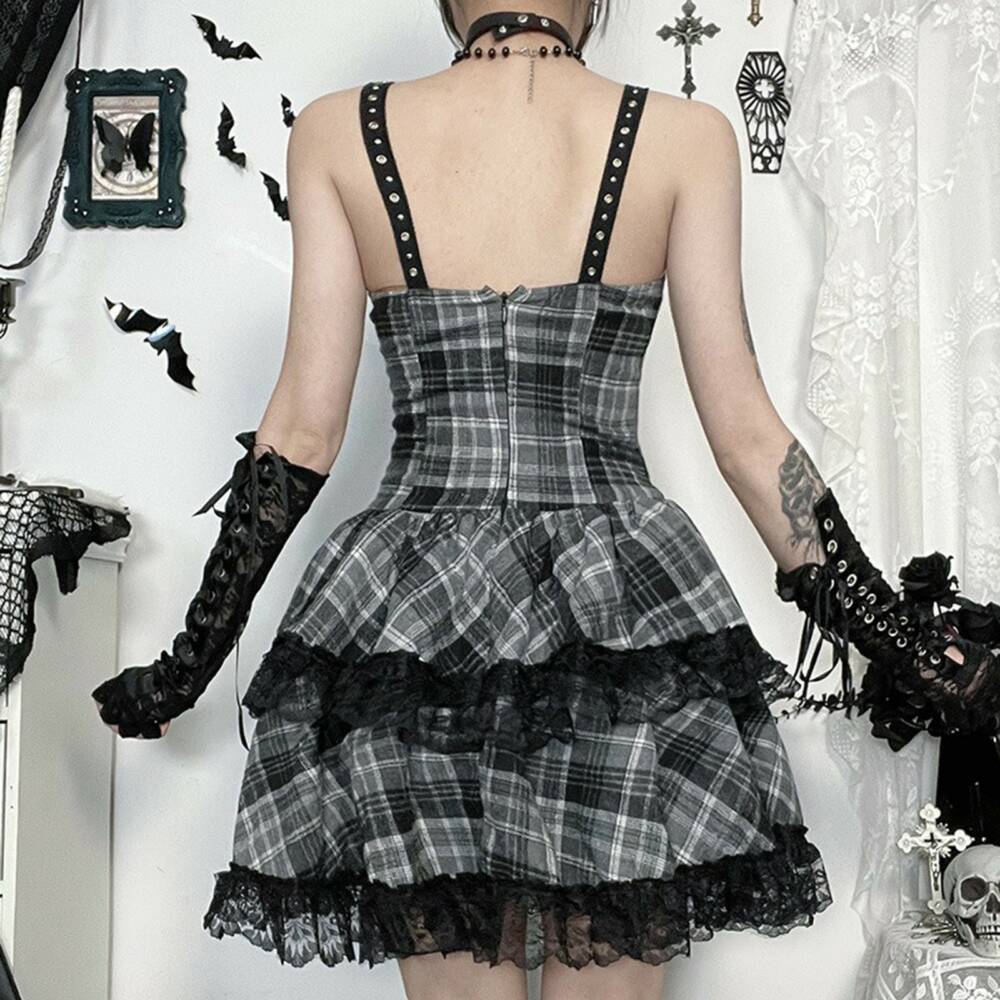 Moon Attic Kleid Plaid Mayhem – Bild 3