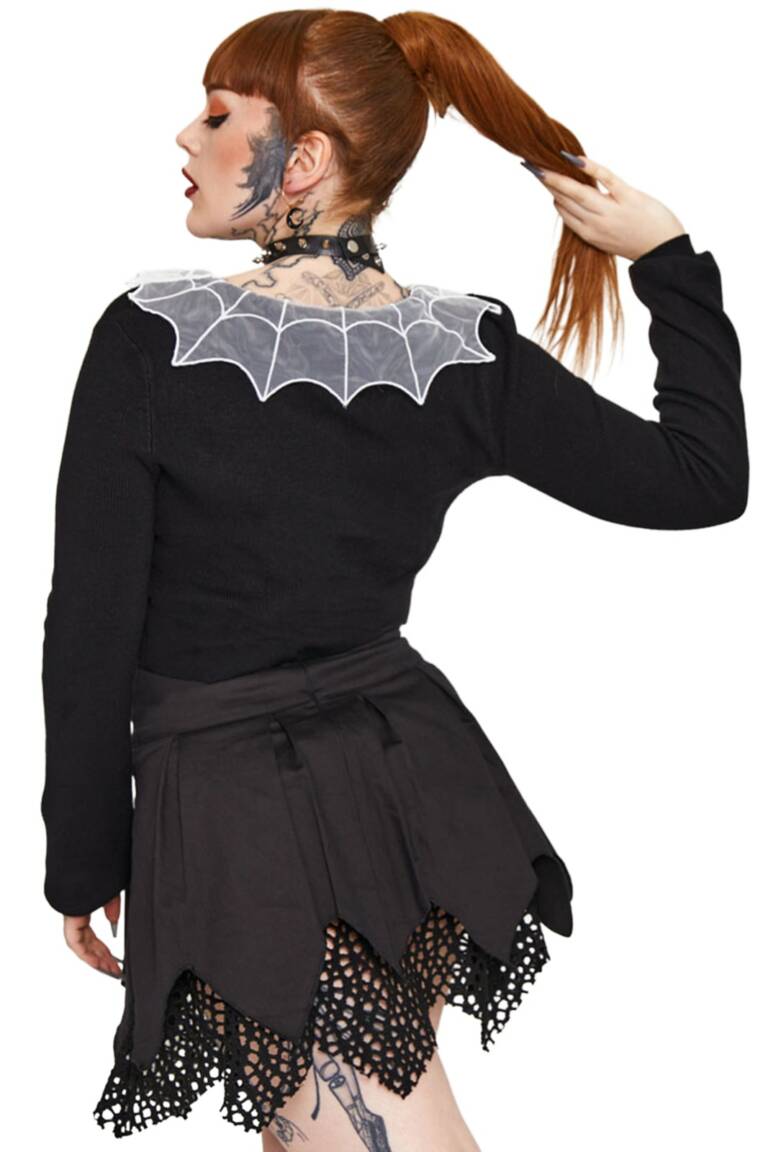 Jawbreaker Strickjacke Spider Web Collar – Bild 2