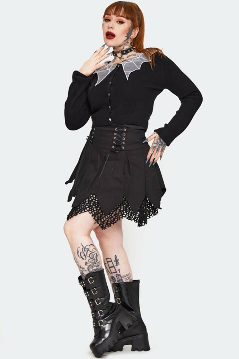 Jawbreaker Strickjacke Spider Web Collar – Bild 3