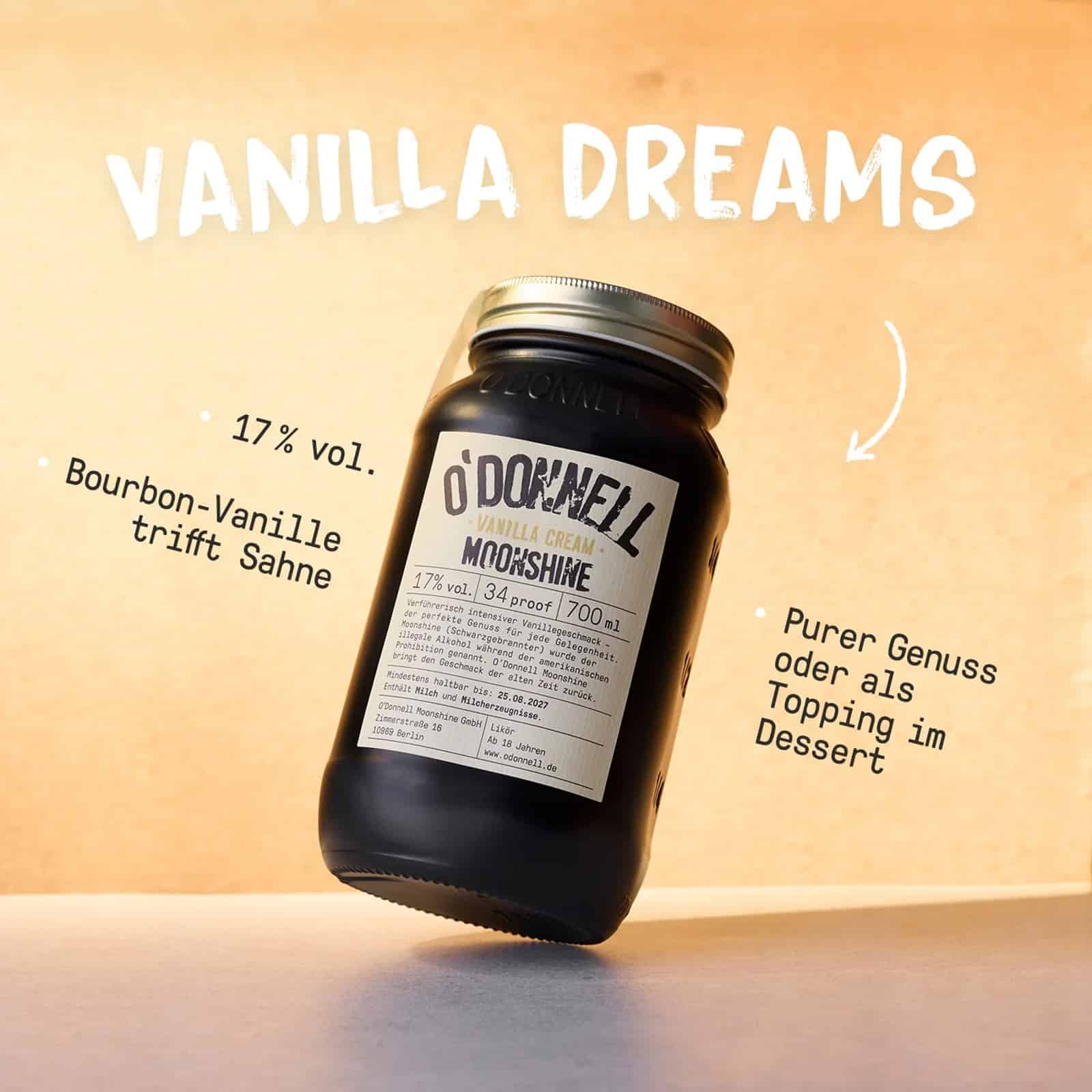 Likör O'Donnell Moonshine Vanilla Cream 0,7l, 17% – Bild 3