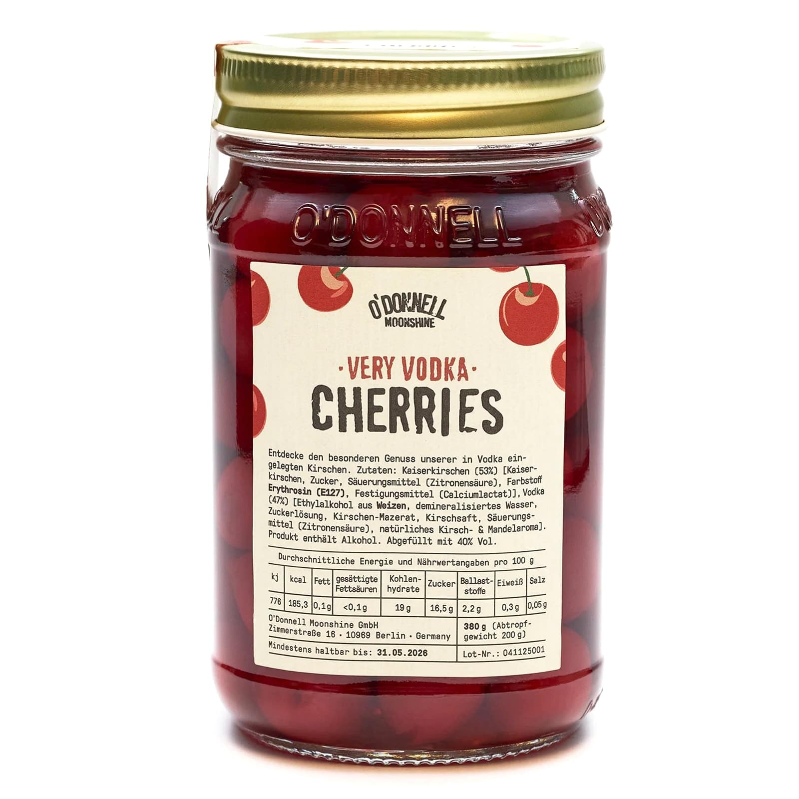 O'Donnell Moonshine Very Vodka Cherries