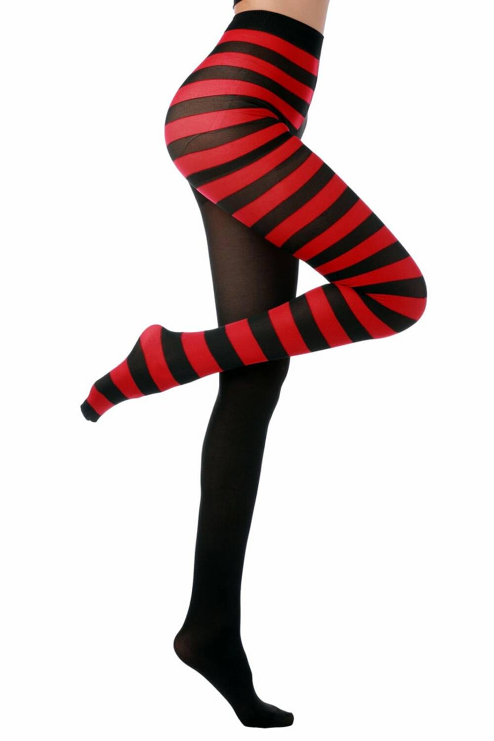 Erogance Strumpfhose Semi Stripes Red – Bild 3