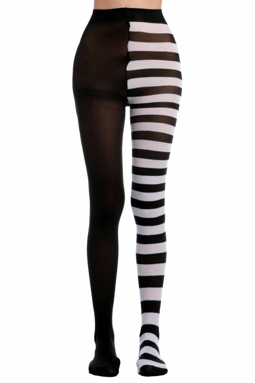 Erogance Strumpfhose Semi Stripes White