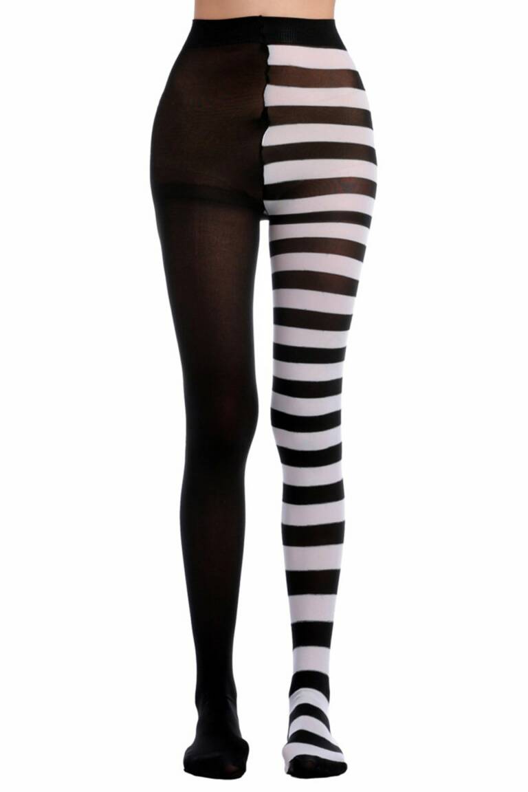 Erogance Tights Semi Stripes White