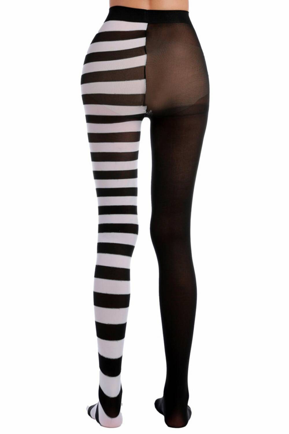 Erogance Strumpfhose Semi Stripes White – Bild 2