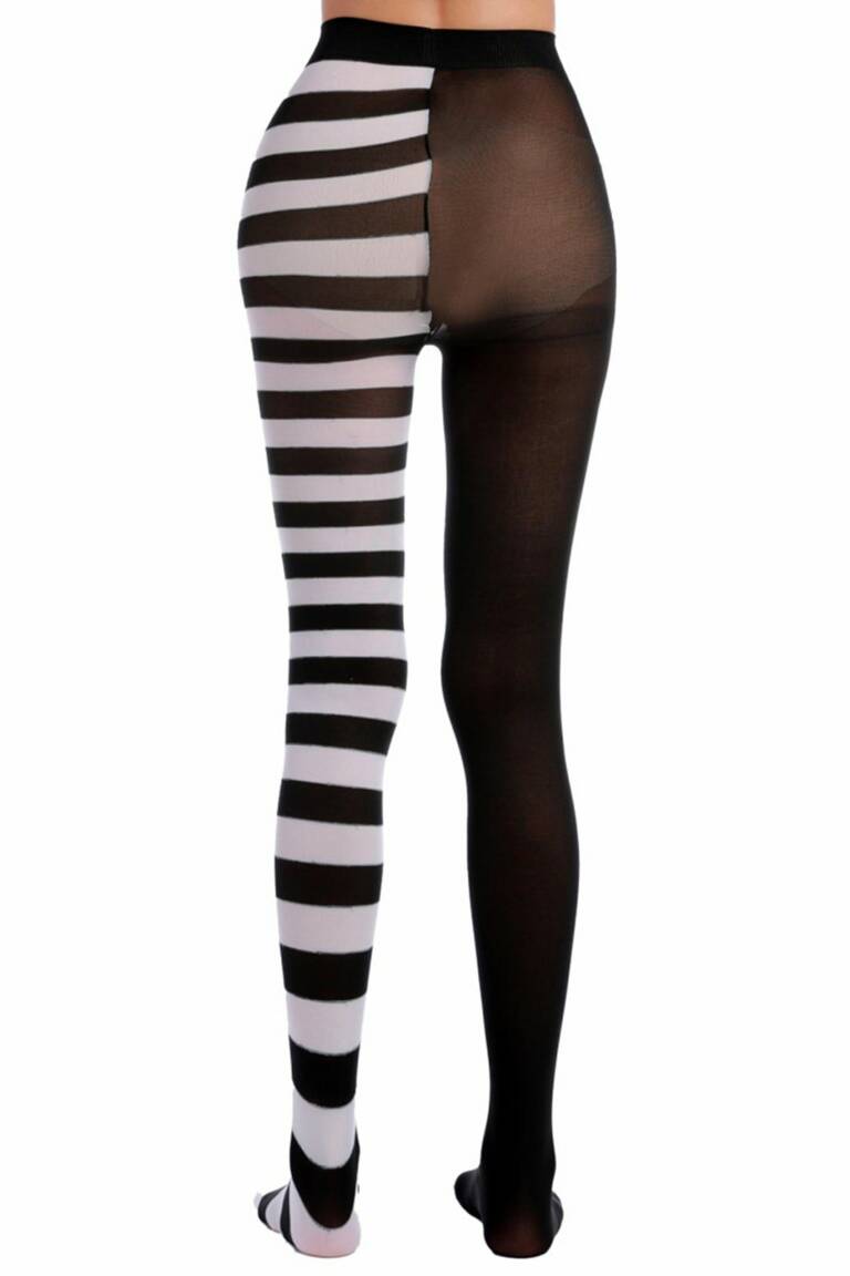 Erogance Strumpfhose Semi Stripes White – Bild 2