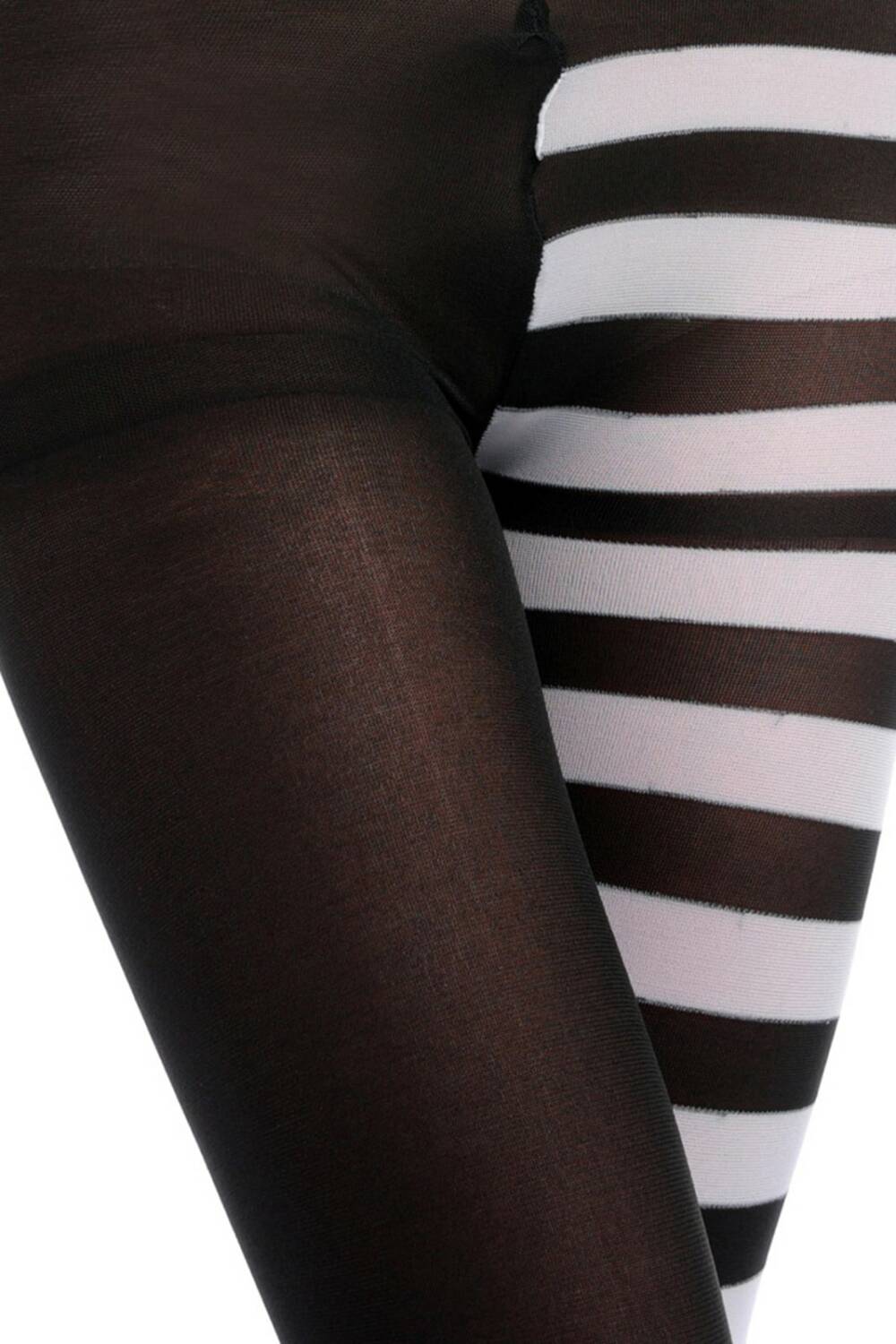 Erogance Strumpfhose Semi Stripes White – Bild 4
