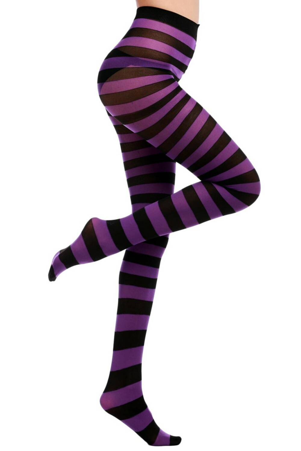 Erogance Strumpfhose Stripes Purple – Bild 3