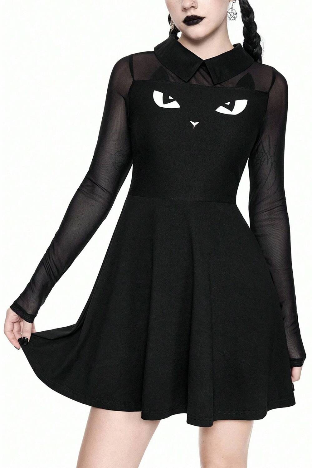 Romwe Kleid Feline Eclipse – Bild 2
