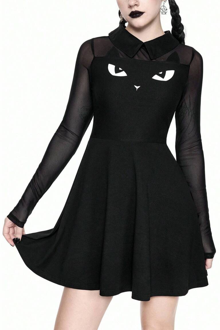 Romwe Kleid Feline Eclipse – Bild 2