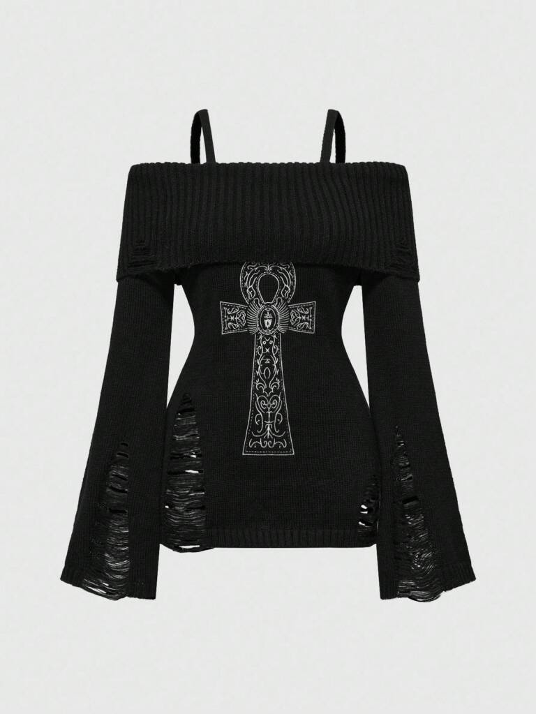 Romwe sweater Ankh Reverie