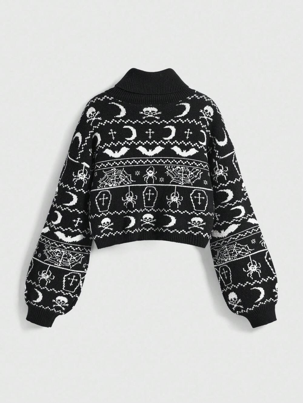 Romwe Pullover Graveyard Whispers