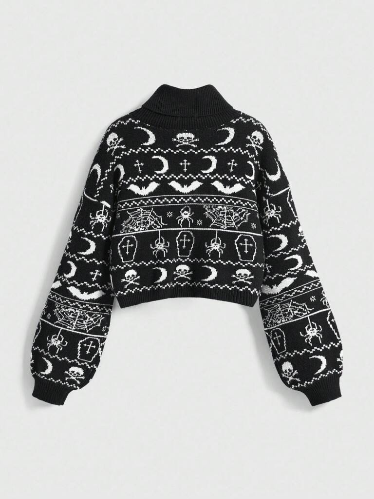 Romwe sweater Graveyard Whispers
