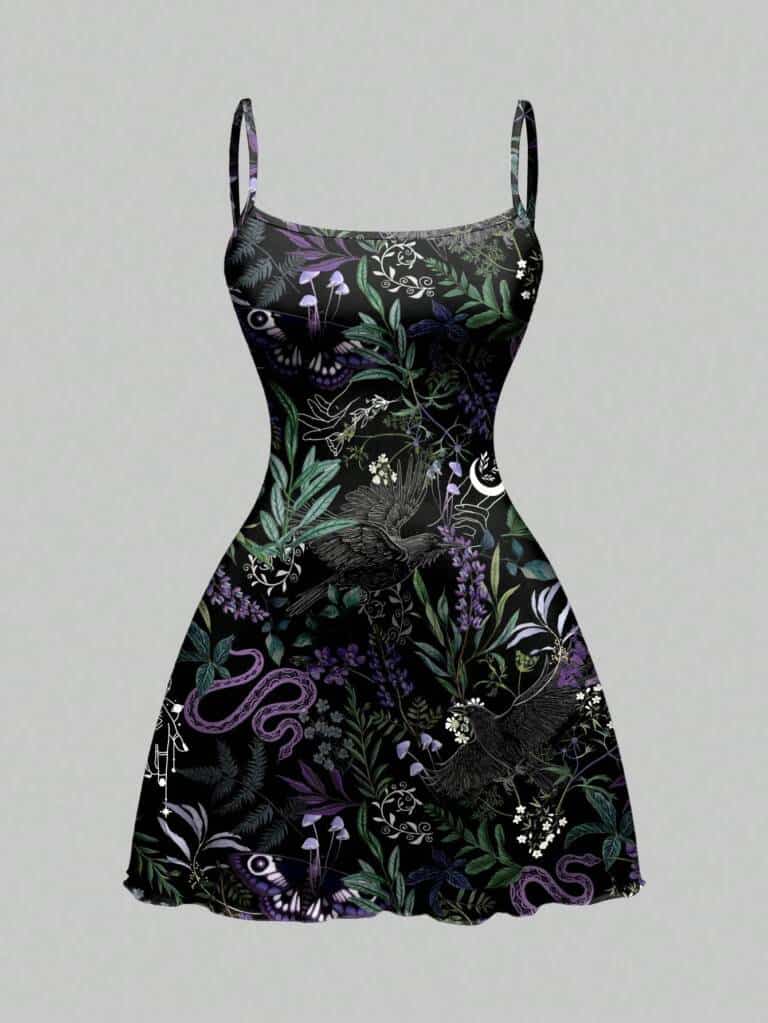 Romwe dress Serpent Garden