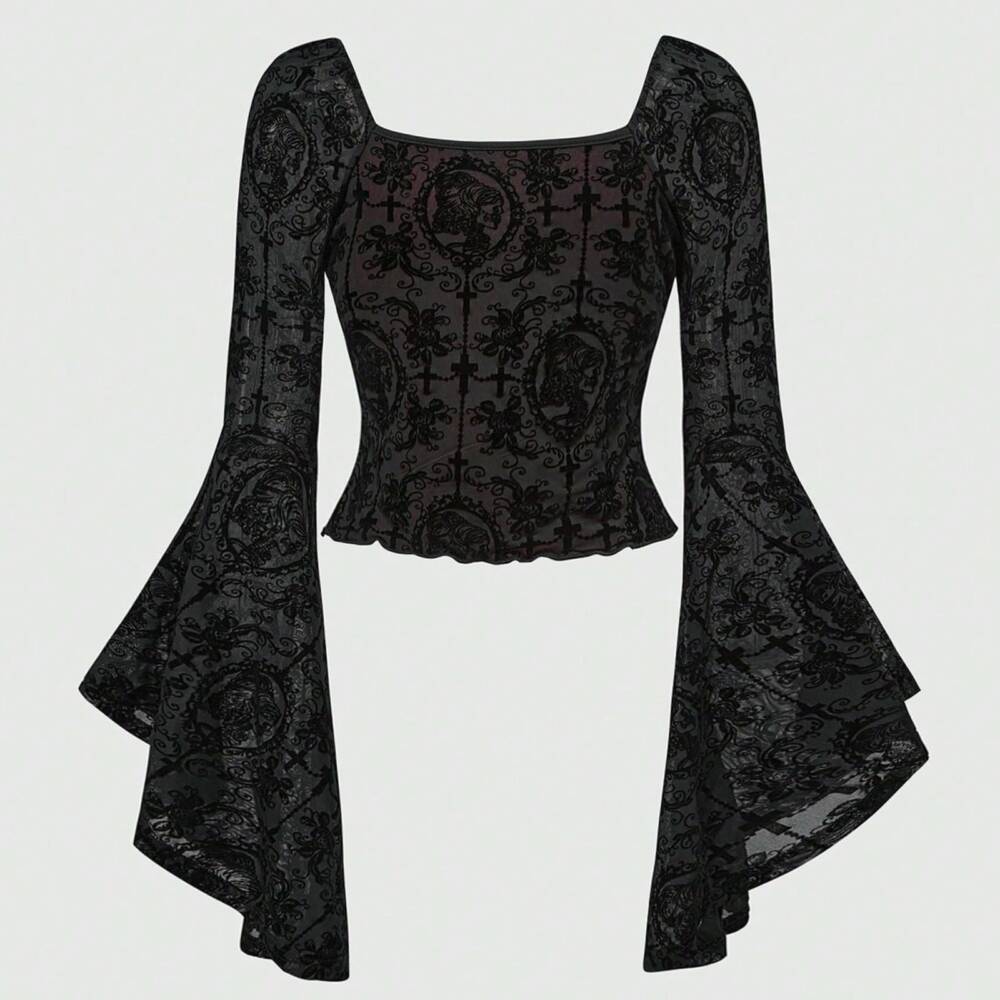 Romwe Top Crimson Churchyard – Bild 2