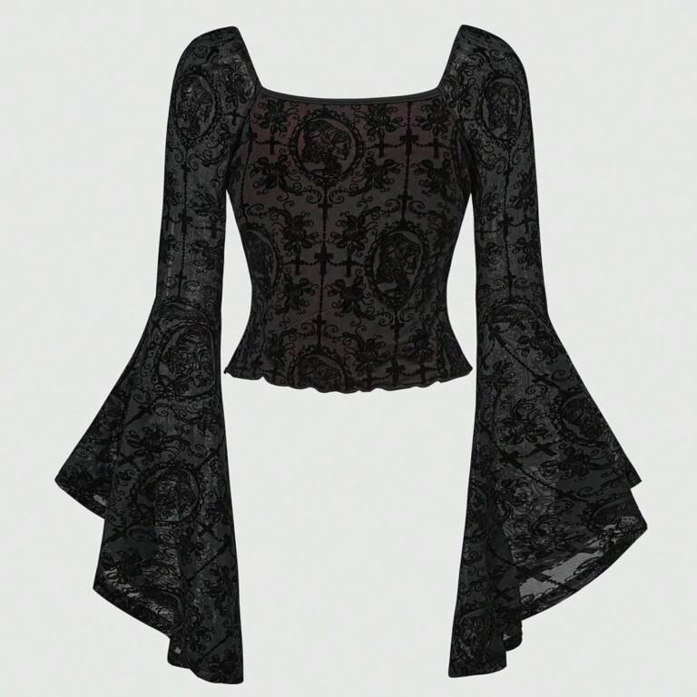 Romwe Top Crimson Churchyard – Bild 2