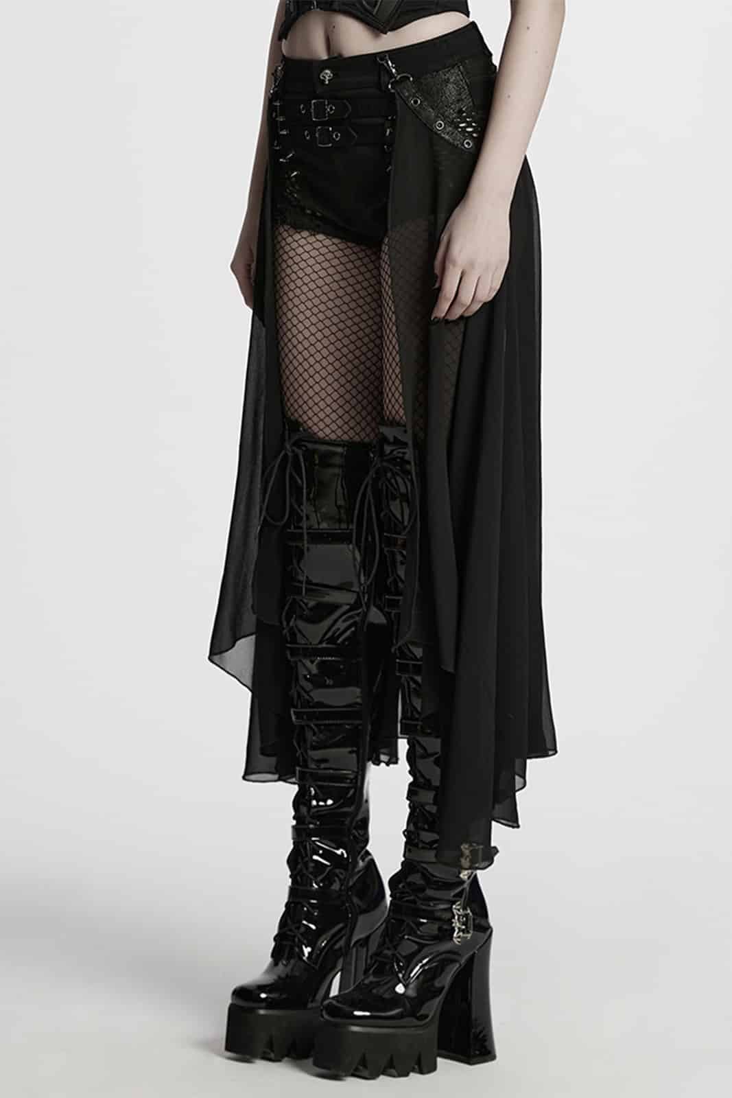 Punk Rave Shorts mit Überrock Doomsday Diva – Bild 2