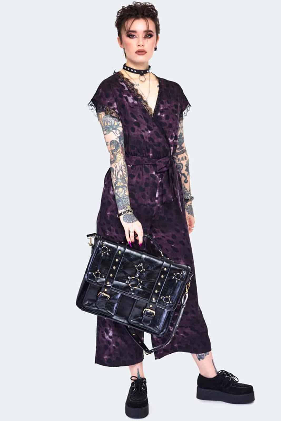 Jawbreaker Schultertasche Studded Steampunk Postman – Bild 4